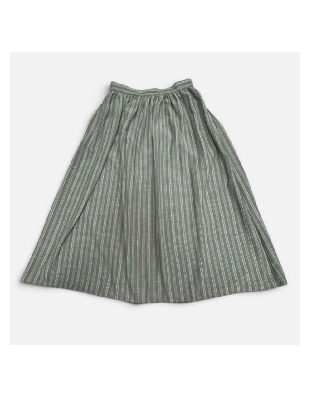 Max Studio nwt size large Olive Pinstripe Midi Skirt with pockets